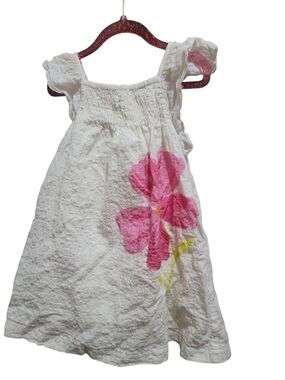 Zara Kid Toddler White & Pink Floral Kids Dress - Lightweight Sundress